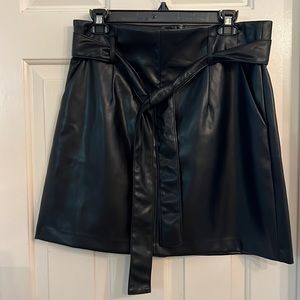 Vegan Leather Black mini skirt size 10
